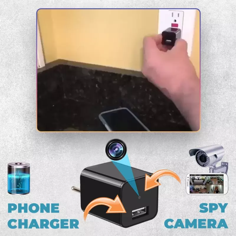 Ładowarka USB z kamerą szpiegowską