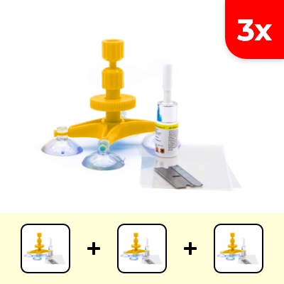 3x PROGLASS® Zestaw do naprawiania szyb i szkieł