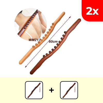 2x Drewniany drążek do masażu limfatycznego