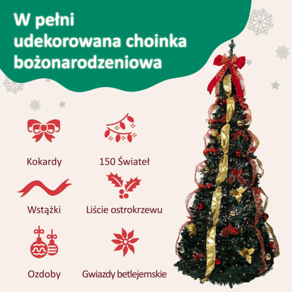 Wyskakująca choinka InstaTree™ (180cm x 65cm)