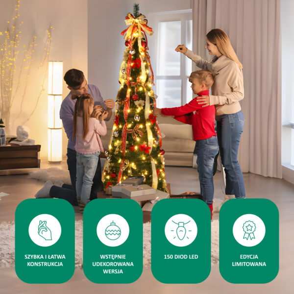 Wyskakująca choinka InstaTree™ (180cm x 65cm)