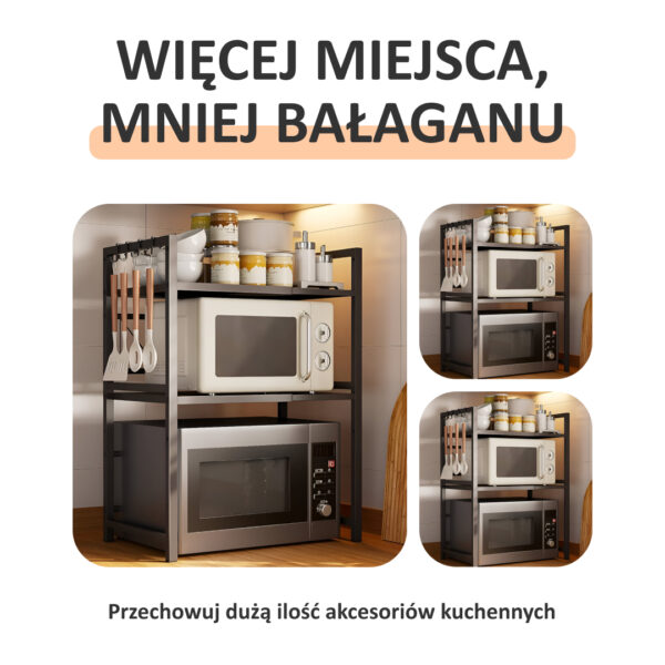 MicroRack™ Rozszerzalna Półka na Kuchenki Mikrofalowe