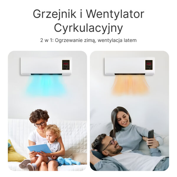 Enchantia – Wentylator z funkcją ogrzewania i wentylacji, montaż bez narzędzi