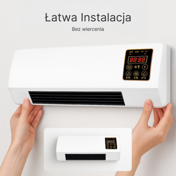 Enchantia – Wentylator z funkcją ogrzewania i wentylacji, montaż bez narzędzi