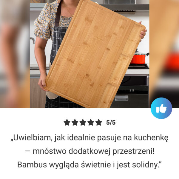 BambooCraft™ -  Duża deska do krojenia z bambusa z odłączanymi nogami