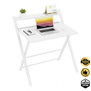 FoldioLift – Składane Kompaktowe Biurko z Półką