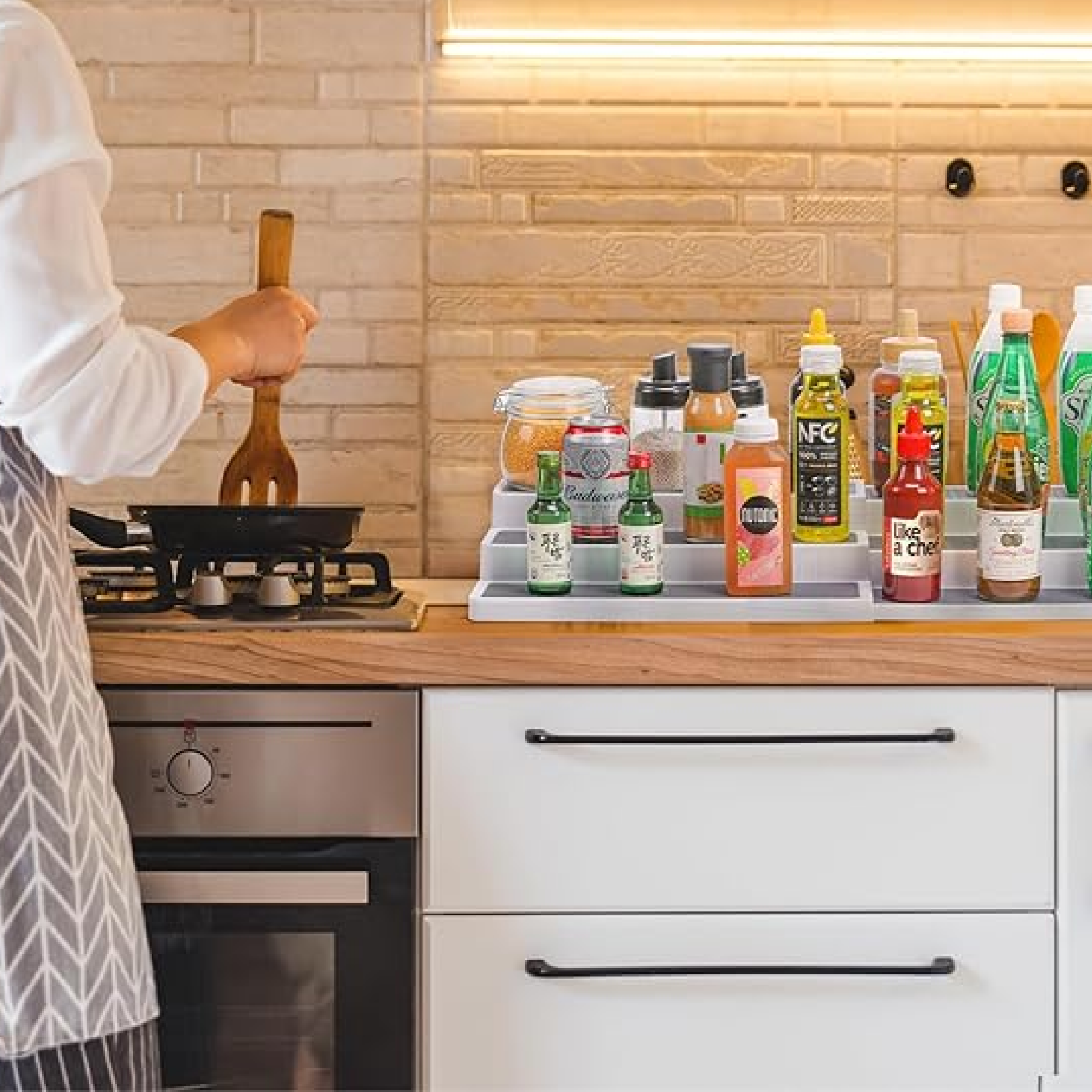 Sortiva™ - Rozsuwana półka 3-poziomowa do organizacji wielofunkcyjnej - 2 sztuki