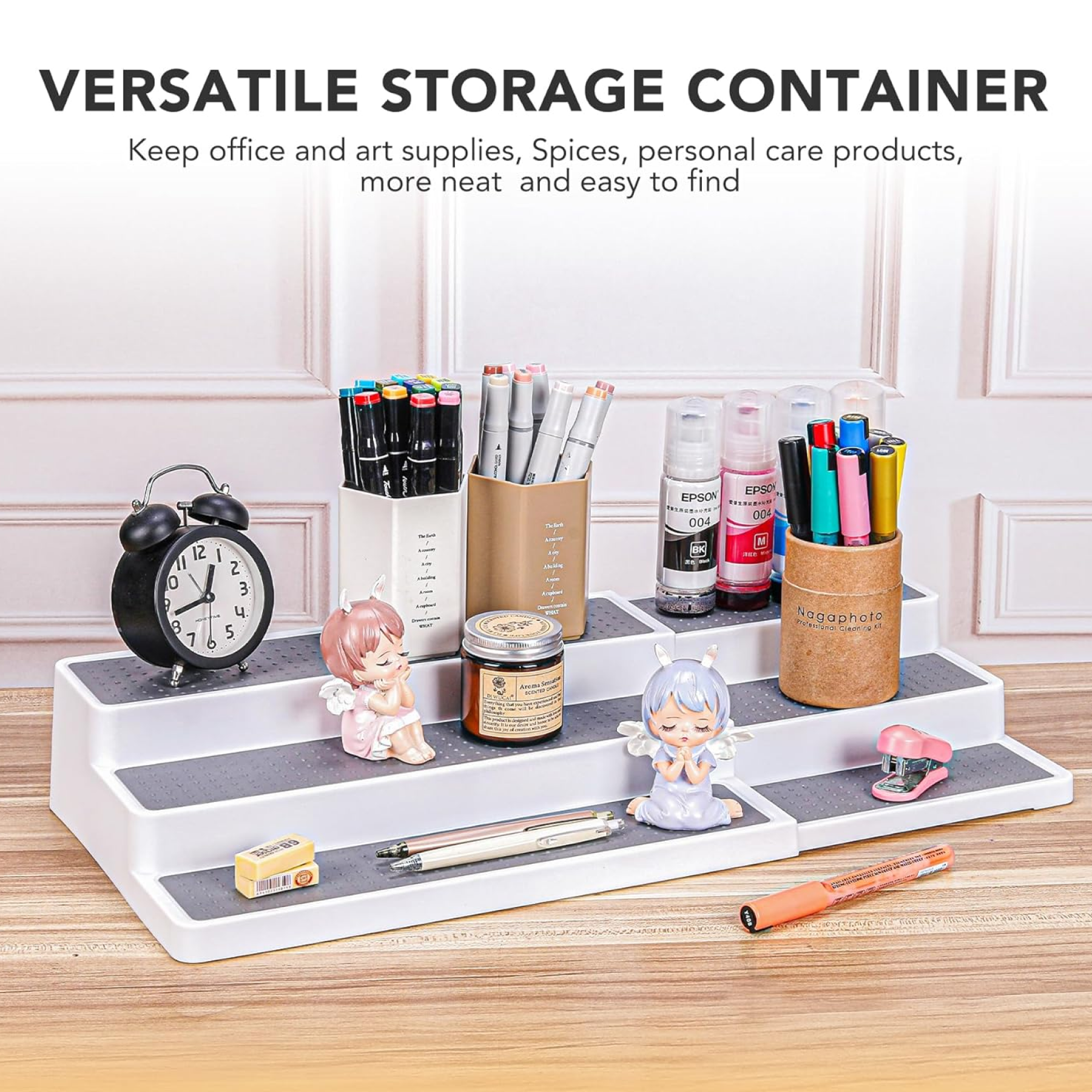 Sortiva™ - Rozsuwana półka 3-poziomowa do organizacji wielofunkcyjnej - 2 sztuki