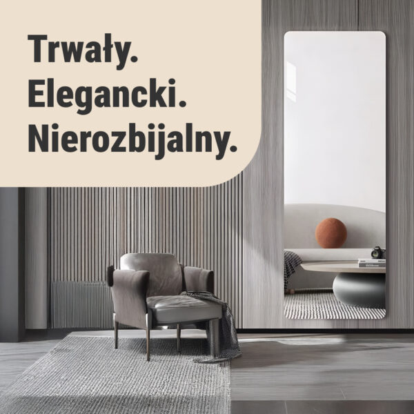 MirrorFlex™ elastyczne lustro akrylowe samoprzylepne 120 x 40 cm