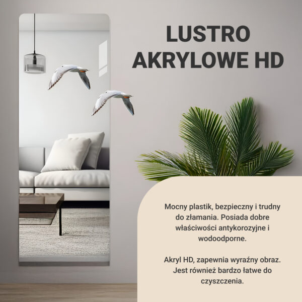 MirrorFlex™ elastyczne lustro akrylowe samoprzylepne 120 x 40 cm