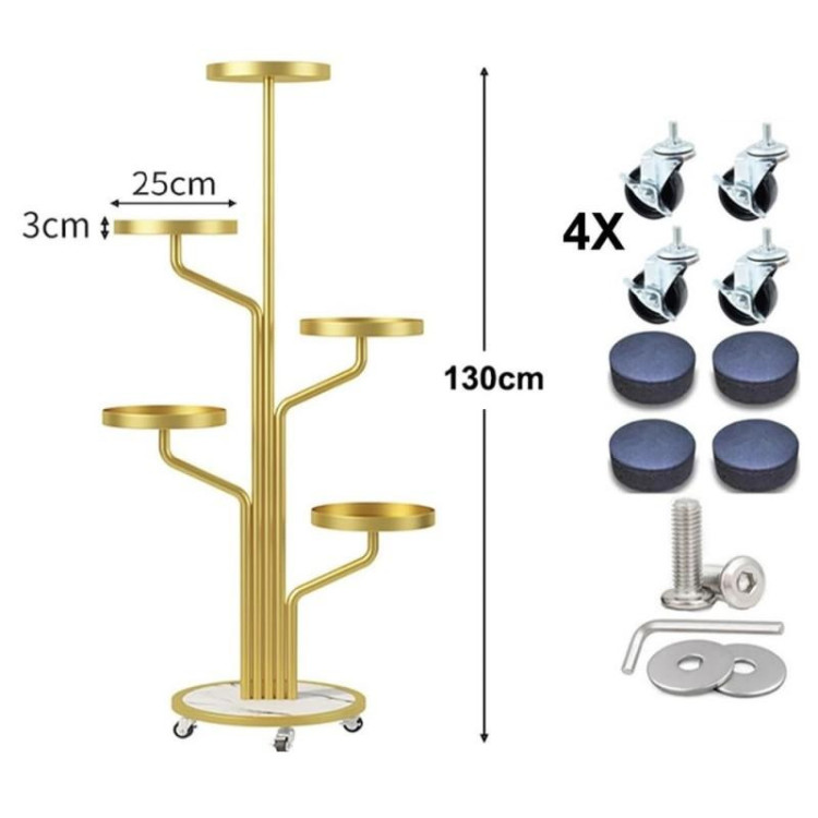 Floro™ - Elegancki stojak na kwiaty 5-poziomowy z kółkami