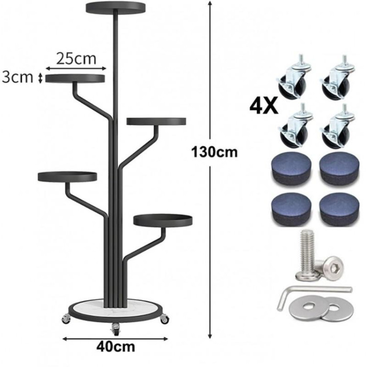Floro™ - Elegancki stojak na kwiaty 5-poziomowy z kółkami
