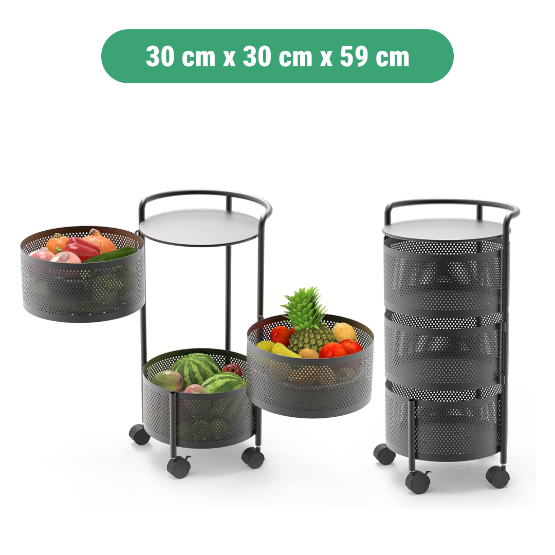 SpinRack™ - 3-poziomowy obrotowy organizer metalowy - obrazek 7