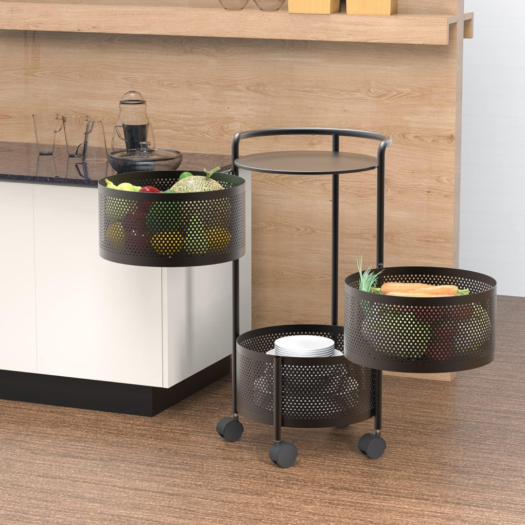 SpinRack™ - 3-poziomowy obrotowy organizer metalowy - obrazek 3