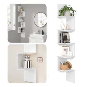 Conera™ – Półka narożna ścienna z 5 pływającymi półkami