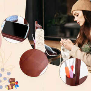 Alternative view of Domaro™ - Drewniany stojak na włóczkę z wielofunkcyjną podstawką + GRATIS pierścionek szydełkowy