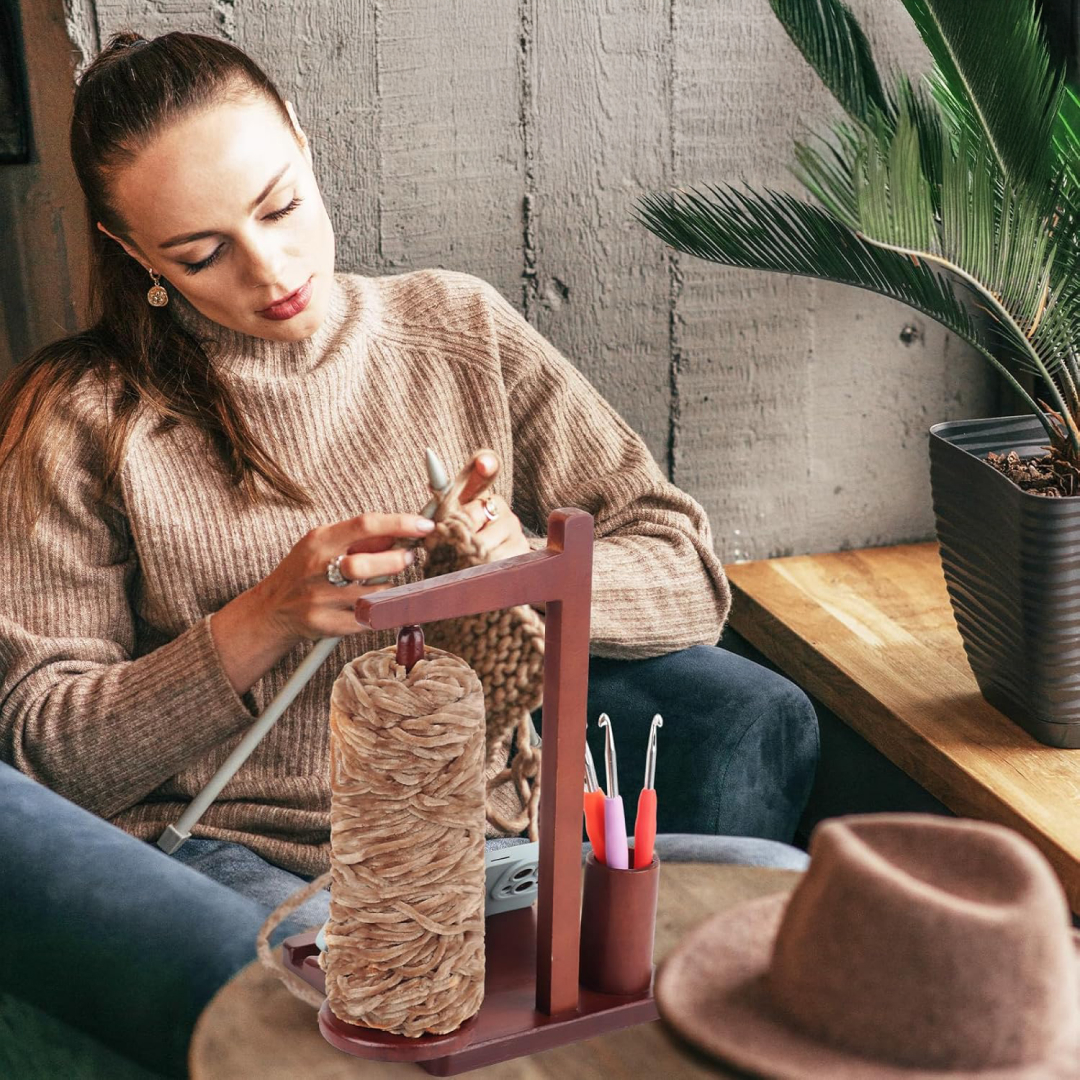 Domaro™ - Drewniany stojak na włóczkę z wielofunkcyjną podstawką + GRATIS pierścionek szydełkowy - obrazek 4
