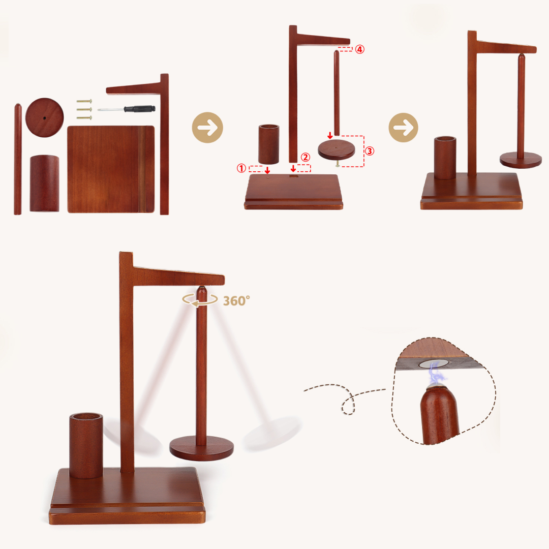 Domaro™ - Drewniany stojak na włóczkę z wielofunkcyjną podstawką + GRATIS pierścionek szydełkowy - obrazek 3