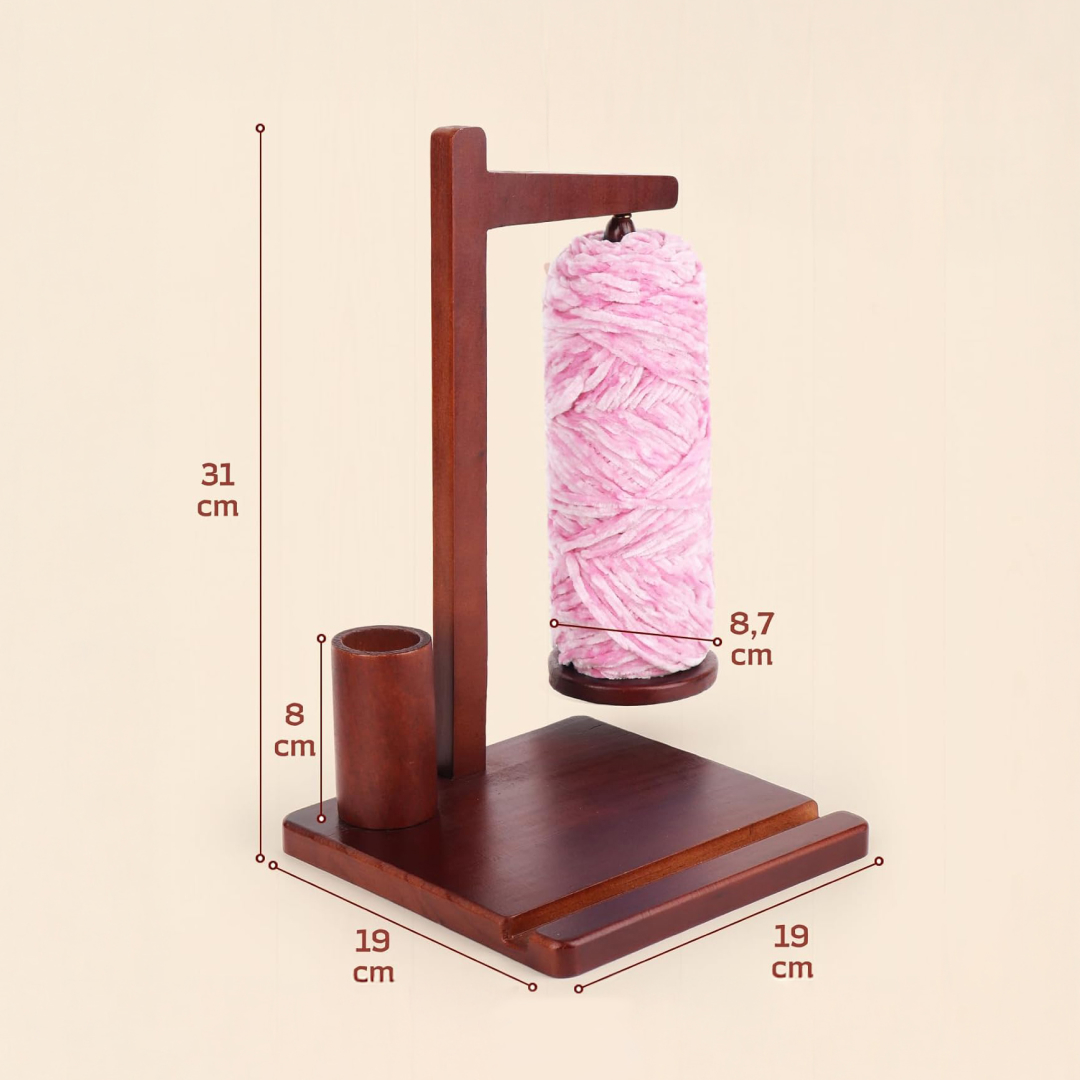 Domaro™ - Drewniany stojak na włóczkę z wielofunkcyjną podstawką + GRATIS pierścionek szydełkowy - obrazek 5